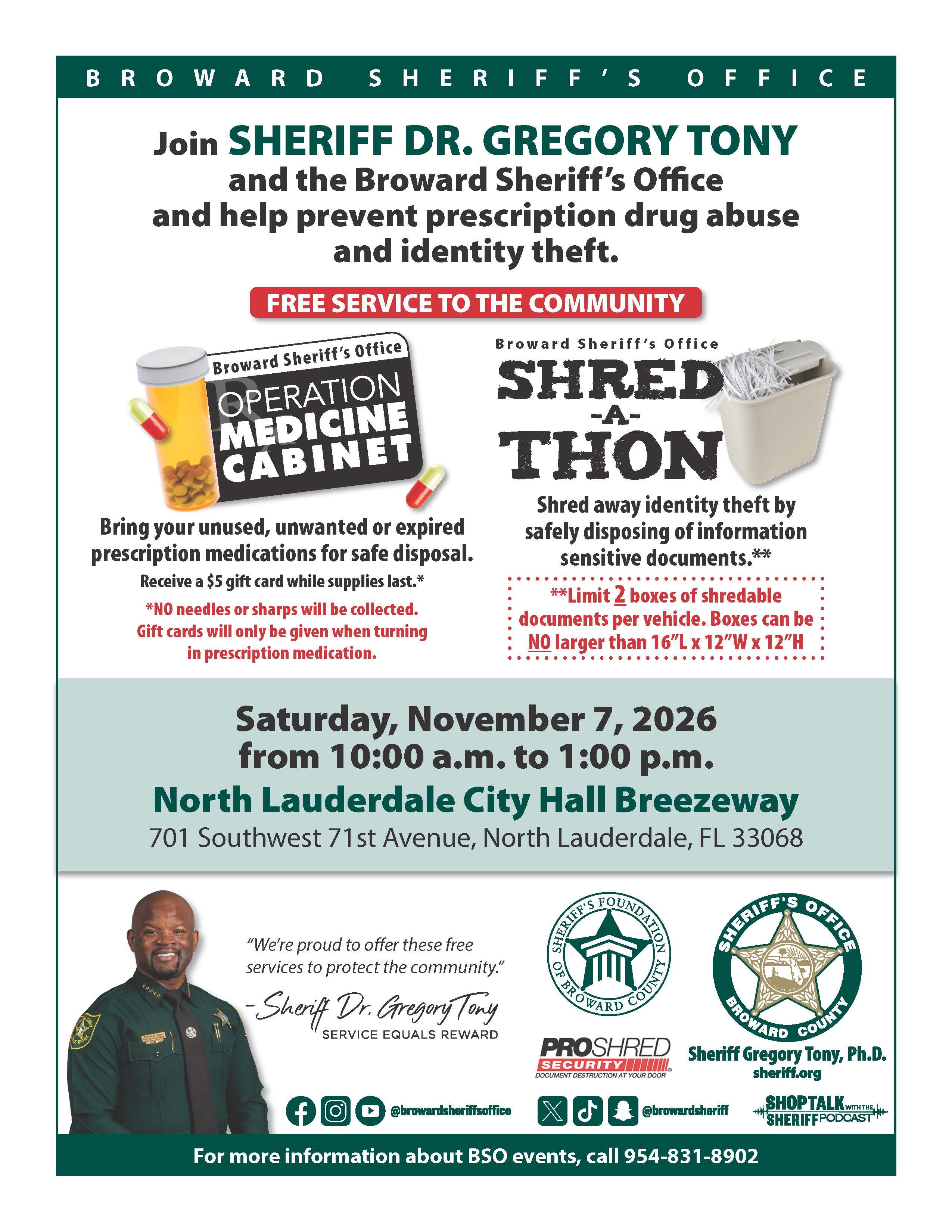 Operation Medicine Cabinet/Shred-A-Thon in North Lauderdale Flyer