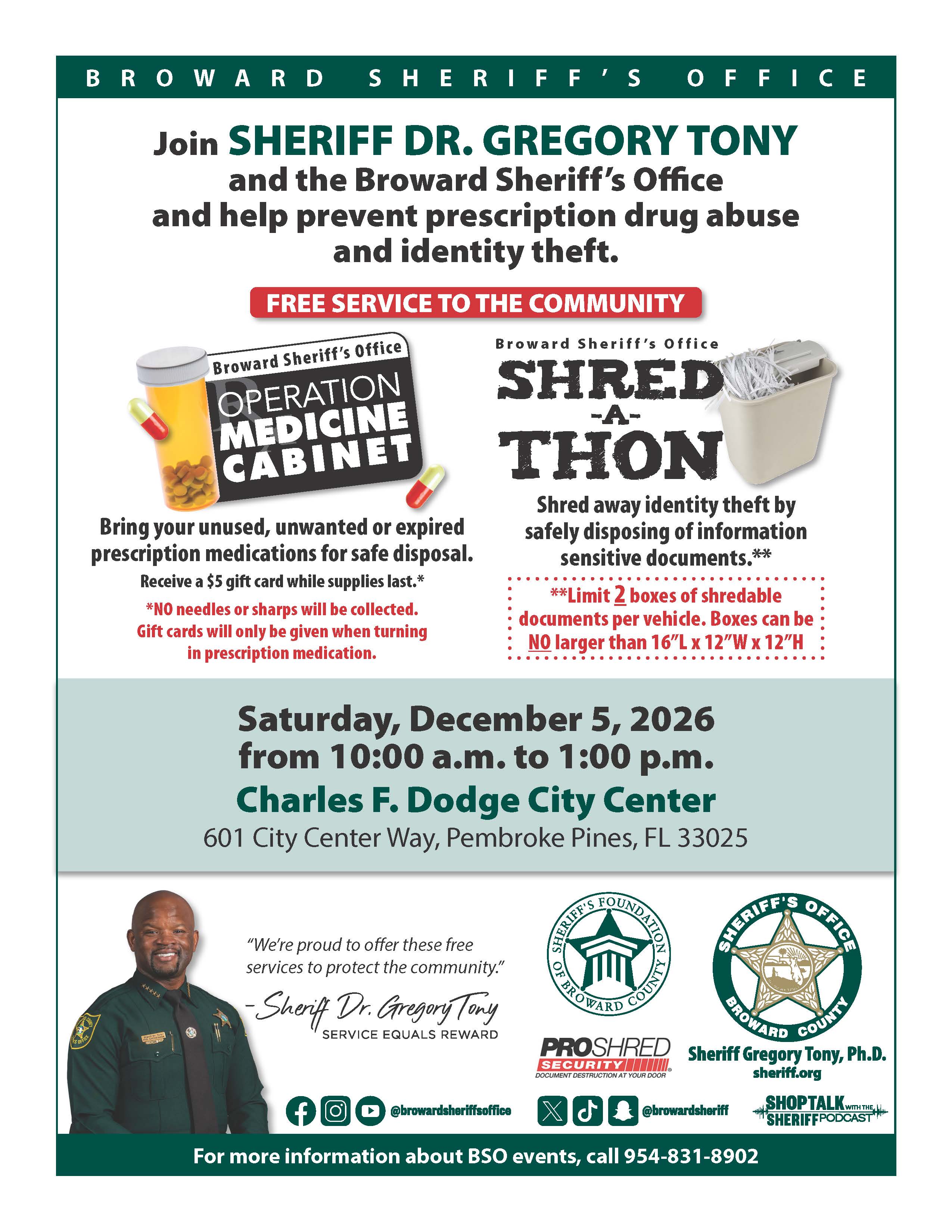 Operation Medicine Cabinet/Shred-A-Thon in Pembroke Pines